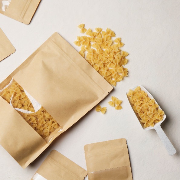 Bolsas de Papel Kraft Doypack marrón con ventana