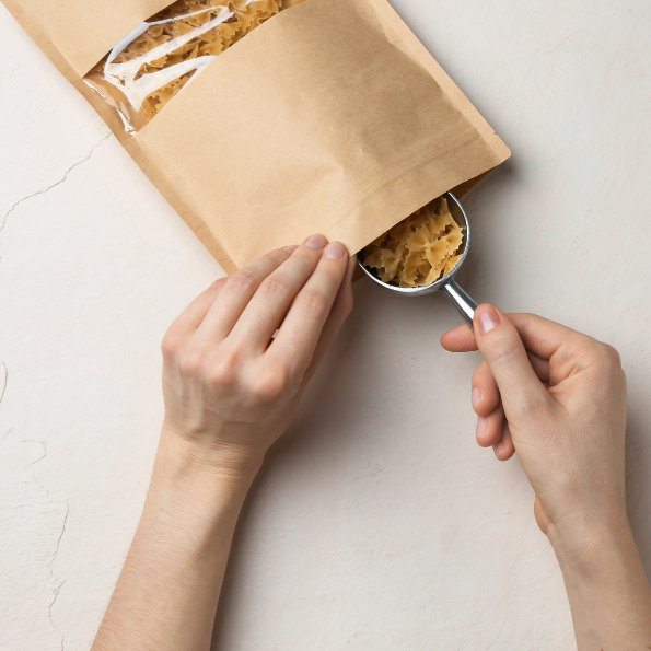 Bolsas de Papel Kraft Doypack marrón con ventana