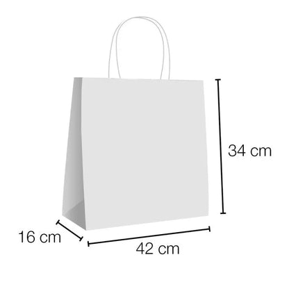 Bolsas de papel kraft con asa rizada