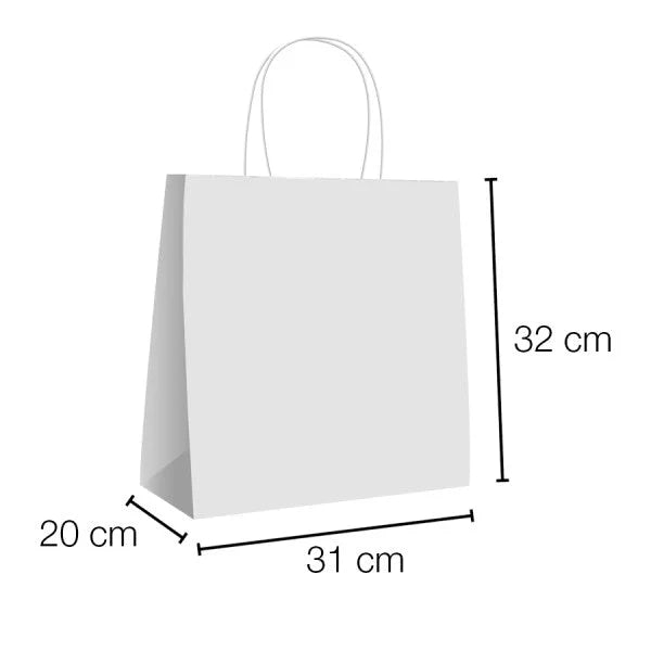 Bolsas de papel kraft con asa rizada