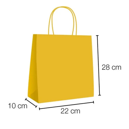 Bolsas de papel kraft con asa rizada - 22 x 28 x 10 cm /