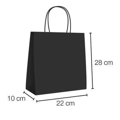 Bolsas de papel kraft con asa rizada - 22 x 28 x 10 cm /