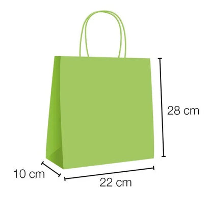 Bolsas de papel kraft con asa rizada - 22 x 28 x 10 cm /