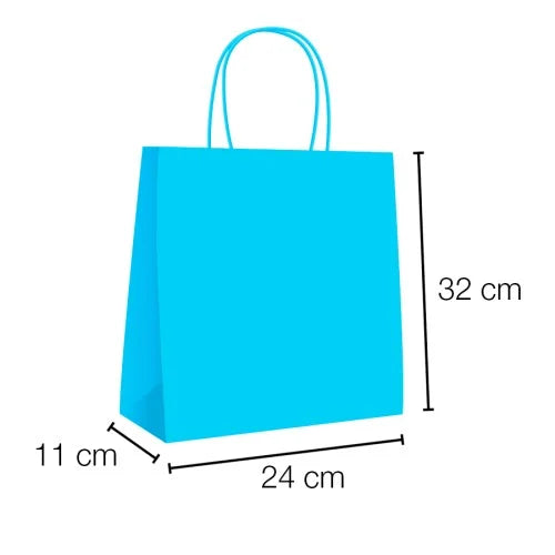 Bolsas de papel kraft con asa rizada - 24 x 32 x 11 cm /