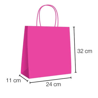 Bolsas de papel kraft con asa rizada - 24 x 32 x 11 cm /