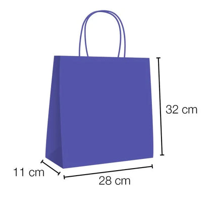 Bolsas de papel kraft con asa rizada - 28 x 32 x 11 cm /