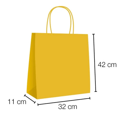 Bolsas de papel kraft con asa rizada - 32 x 42 x 11 cm /