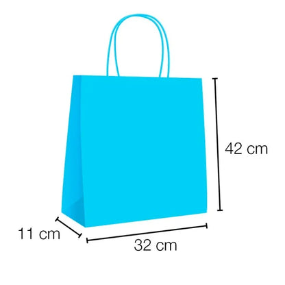 Bolsas de papel kraft con asa rizada - 32 x 42 x 11 cm /