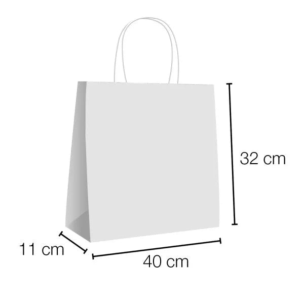 Bolsas de papel kraft con asa rizada - 40 x 11 x 32 cm /