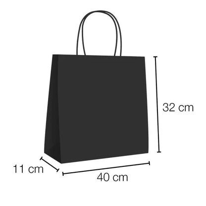 Bolsas de papel kraft con asa rizada - 40 x 11 x 32 cm /