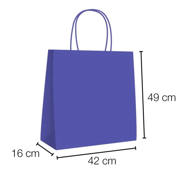 Bolsas de papel kraft con asa rizada - 42 x 49 x 16 cm /