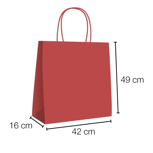 Bolsas de papel kraft con asa rizada - 42 x 49 x 16 cm /