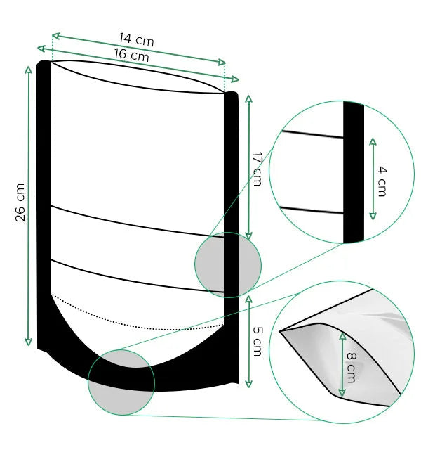 Bolsas de Papel Kraft Doypack marrón con ventana - DonBolsas